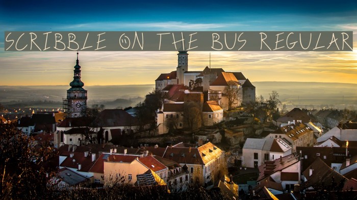 Scribble On The Bus Regular Font examples