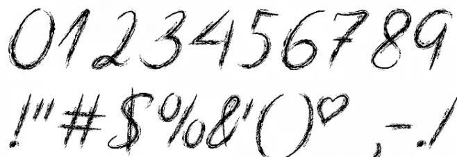 Scribble Script Font OTHER CHARS