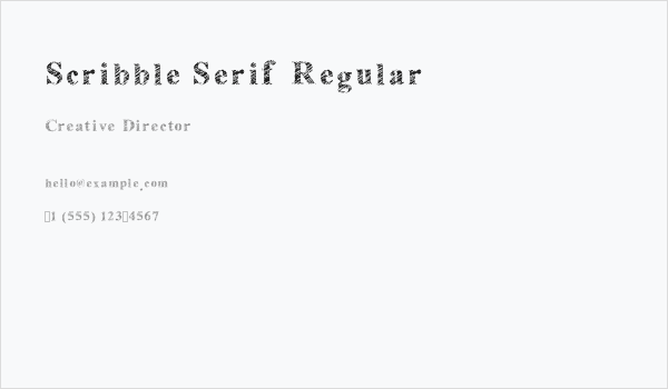 Scribble Serif Regular Business Card