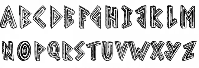 Scribble Table Caratteri MINUSCOLO