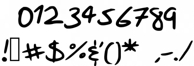 Scribble_Hand Font OTHER CHARS