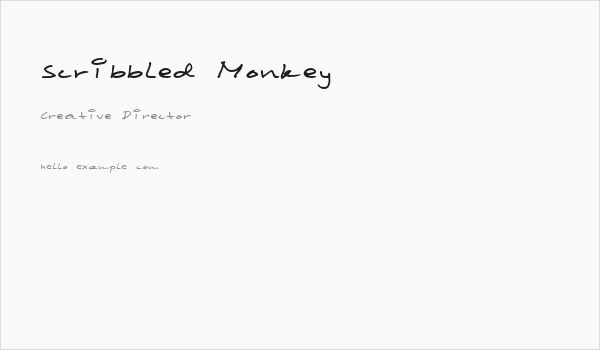 Scribbled Monkey Business Card