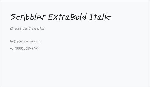 Scribbler ExtraBold Italic Business Card