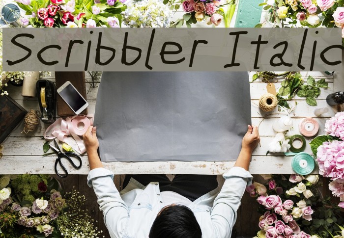 Scribbler Italic Font examples