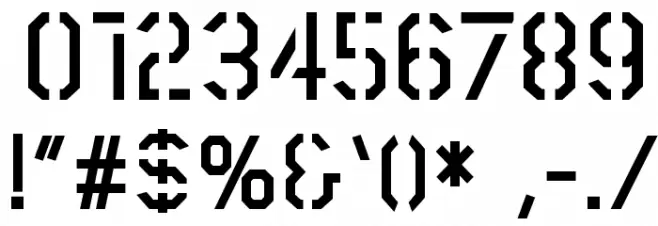 Scriber-BoldStencil Font OTHER CHARS