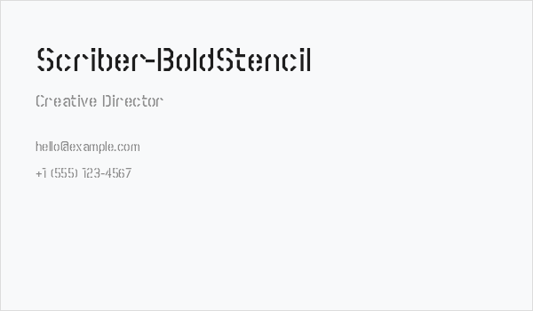 Scriber-BoldStencil Business Card