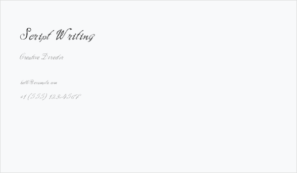 Script Writing Business Card