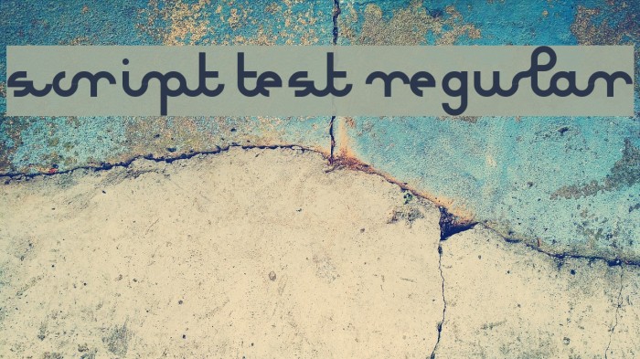 Script test Regular Font examples