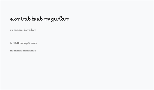Script test Regular Business Card