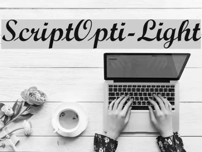 ScriptOpti-Light Font examples