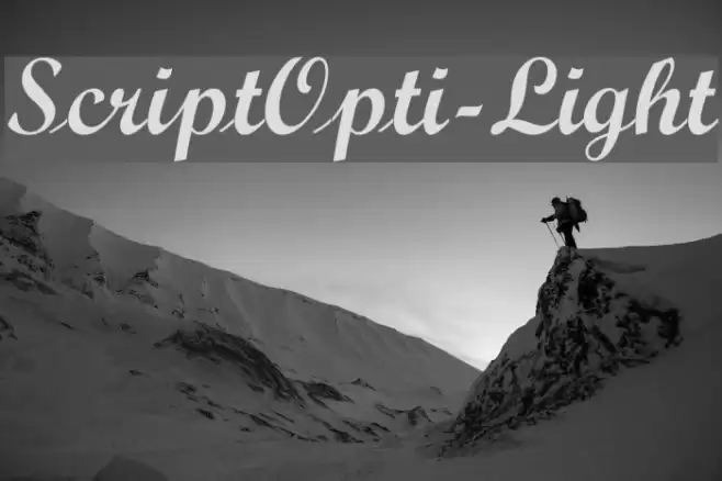ScriptOpti-Light Font examples