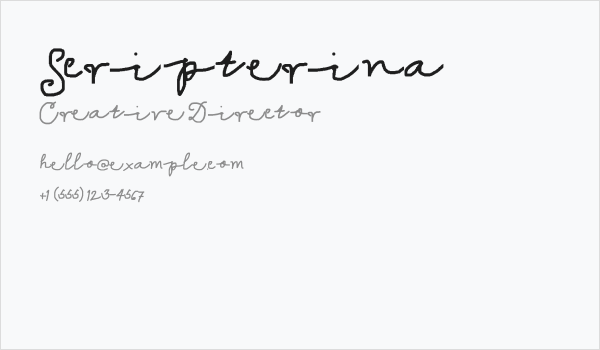 Scripterina Business Card
