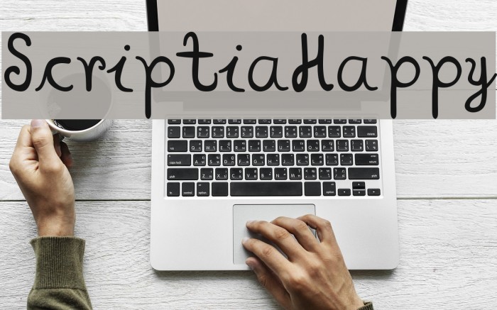 ScriptiaHappy Font examples