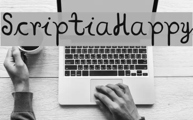 ScriptiaHappy Font examples