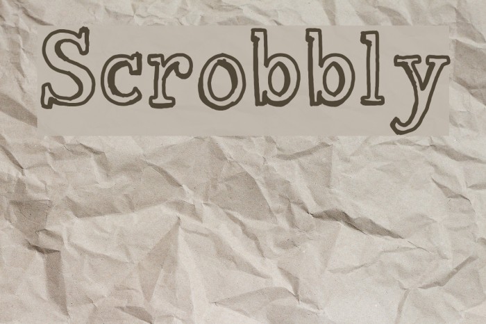 Scrobbly Font examples