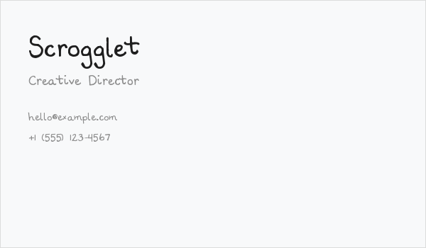 Scrogglet Business Card