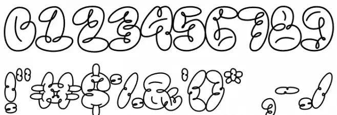 Scrouble Outline フォント その他の文字