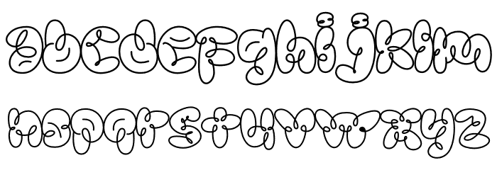 Scrouble Outline Caratteri MINUSCOLO