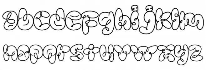 Scrouble Outline フォント 小文字
