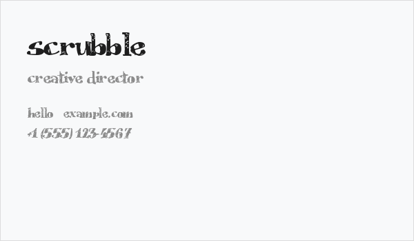 Scrubble Business Card