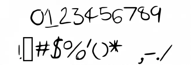 Scruffy Font OTHER CHARS