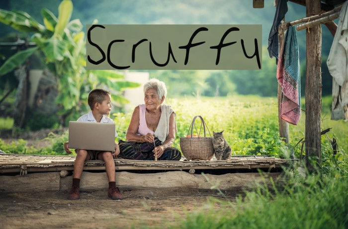 Scruffy Font examples