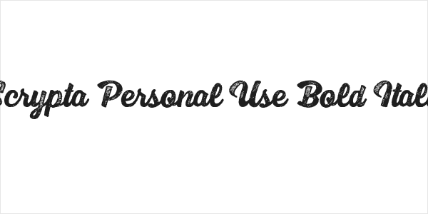 Scrypta Personal Use Bold Italic Logo