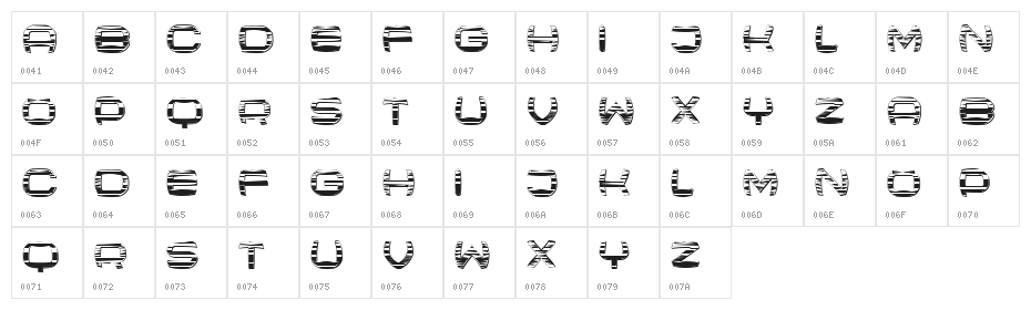 Sculptor Regular Character Map