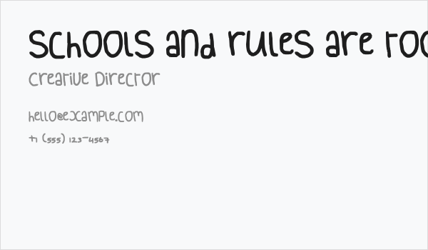 schools and rules are tools for fools Business Card