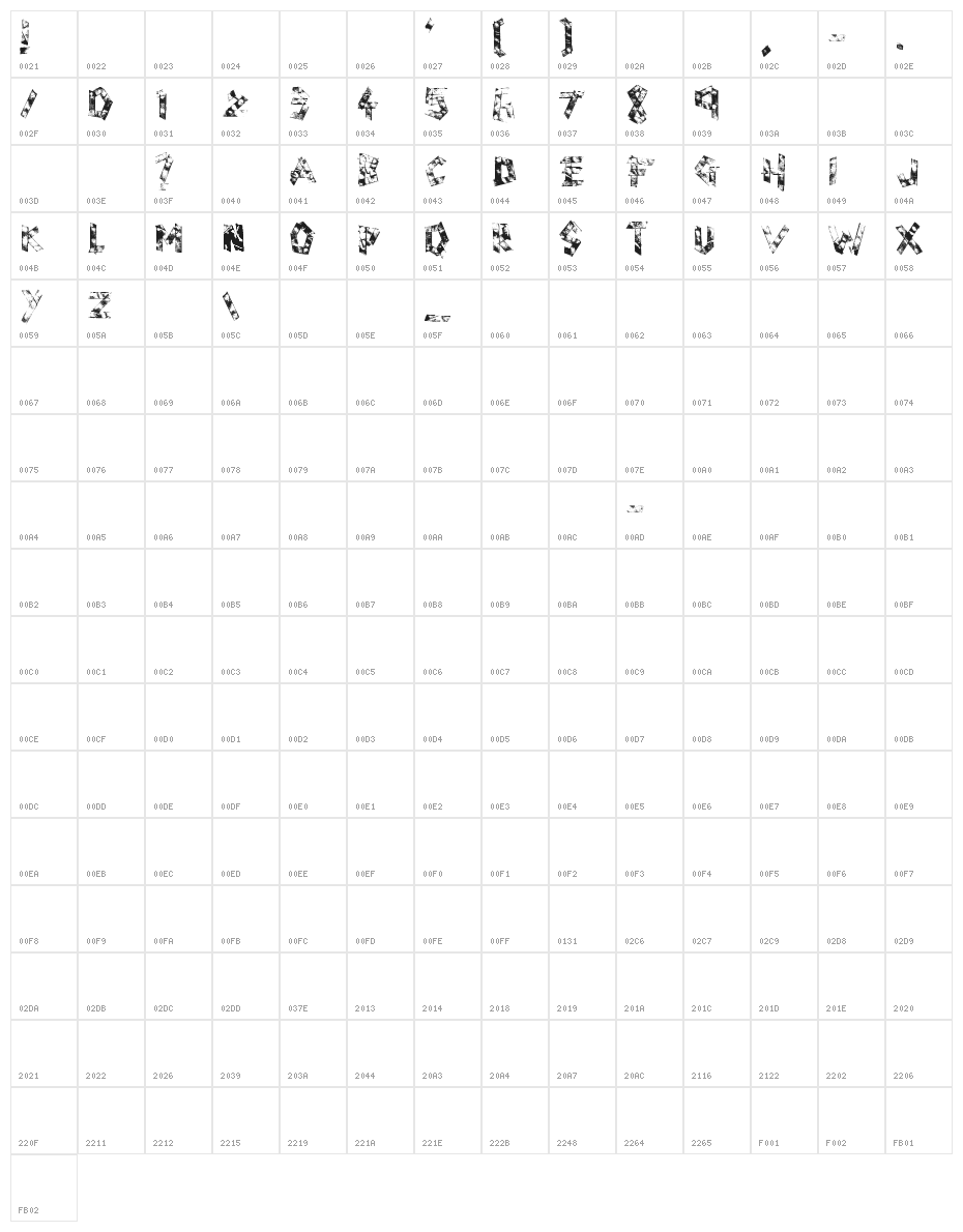 scotch taped Character Map