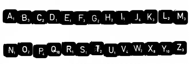 scrabble Schriftart Groß