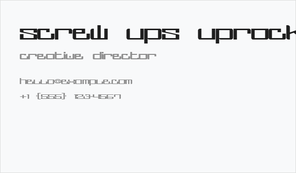 screw ups uprock Business Card