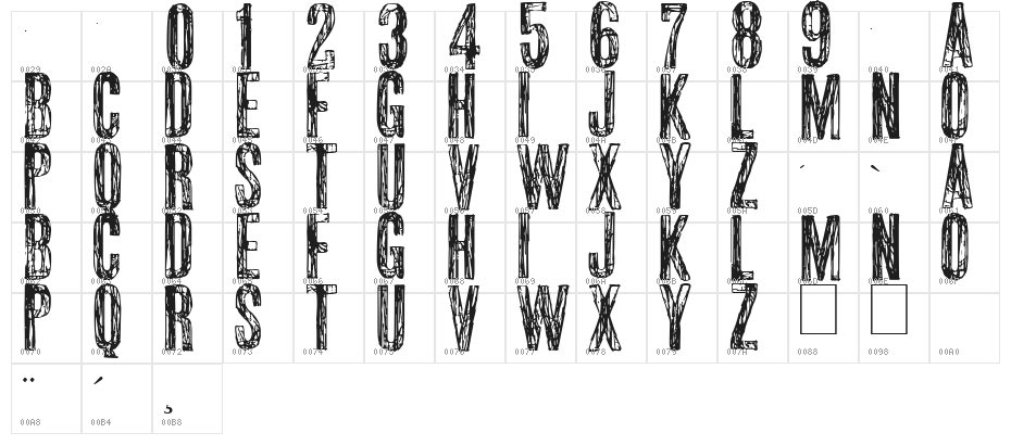 scribble2 Character Map