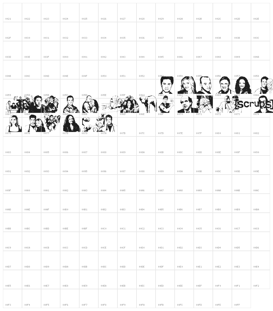 scrubbed Character Map