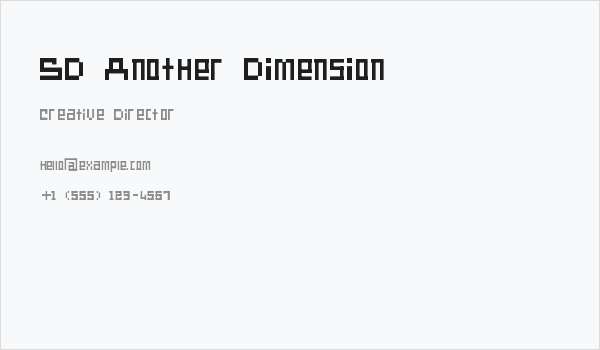 SD Another Dimension Business Card