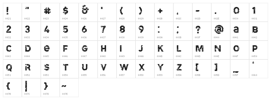 SD Cammello Demo Character Map