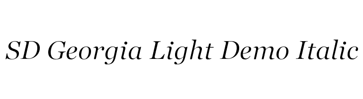 SD Georgia Light Demo Italic Font