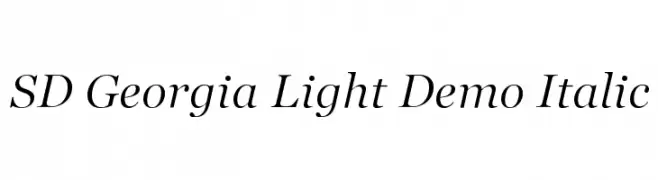 SD Georgia Light Demo Italic  नि: शुल्क फ़ॉन्ट्स डाउनलोड