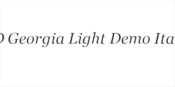 SD Georgia Light Demo Italic Logo