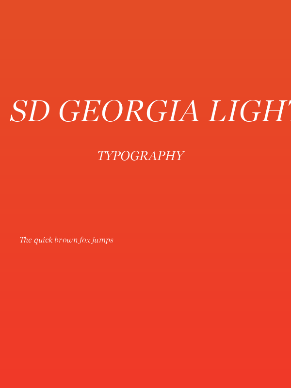 SD Georgia Light Demo Italic Poster