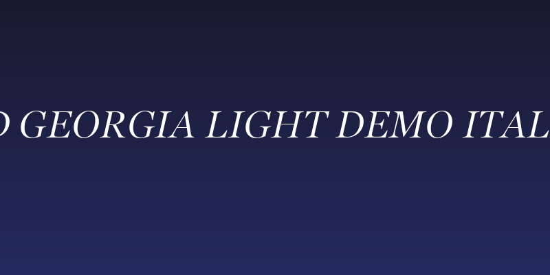 SD Georgia Light Demo Italic Social Header