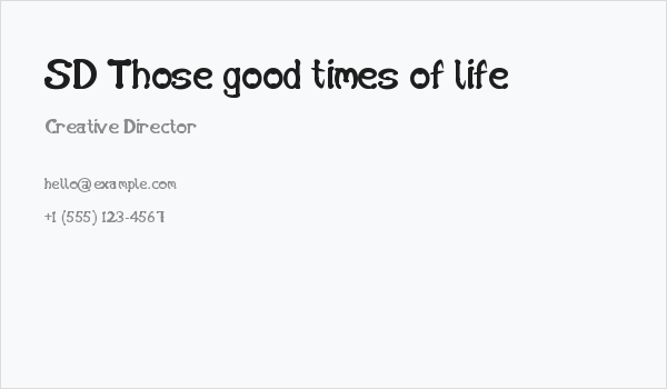 SD Those good times of life Business Card
