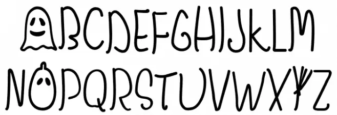 SDBoo Regular Caratteri MAIUSCOLE