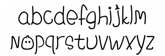 SDBoo Regular Caratteri MINUSCOLO