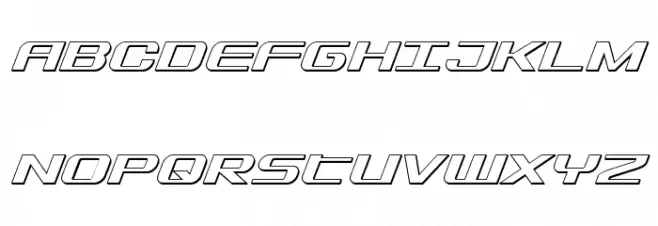 SDF 3D Italic Schriftart Groß