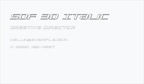 SDF 3D Italic Business Card