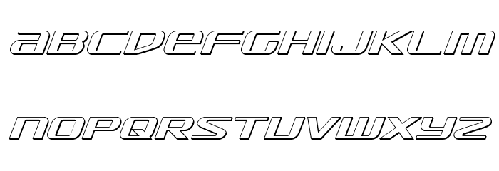 SDF 3D Italic Font LOWERCASE