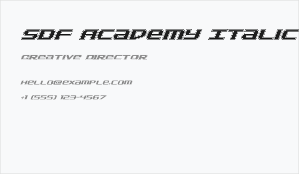 SDF Academy Italic Business Card