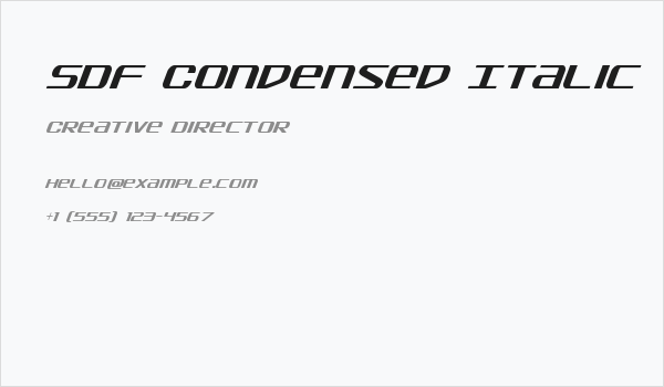 SDF Condensed Italic Business Card