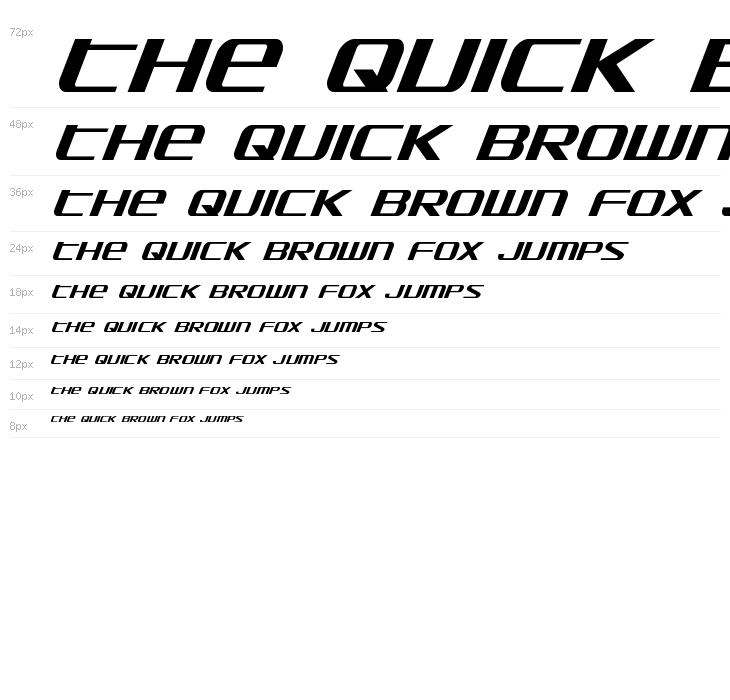 SDF Condensed Italic Waterfall